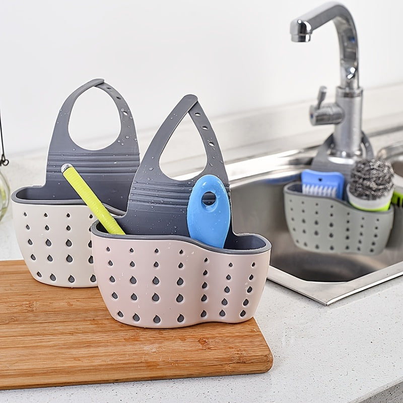 Multi-functional Double-layer Sink Hanging Bag Faucet Sponge Holder Basket Kitchen Rack & Storage Sink Accessories