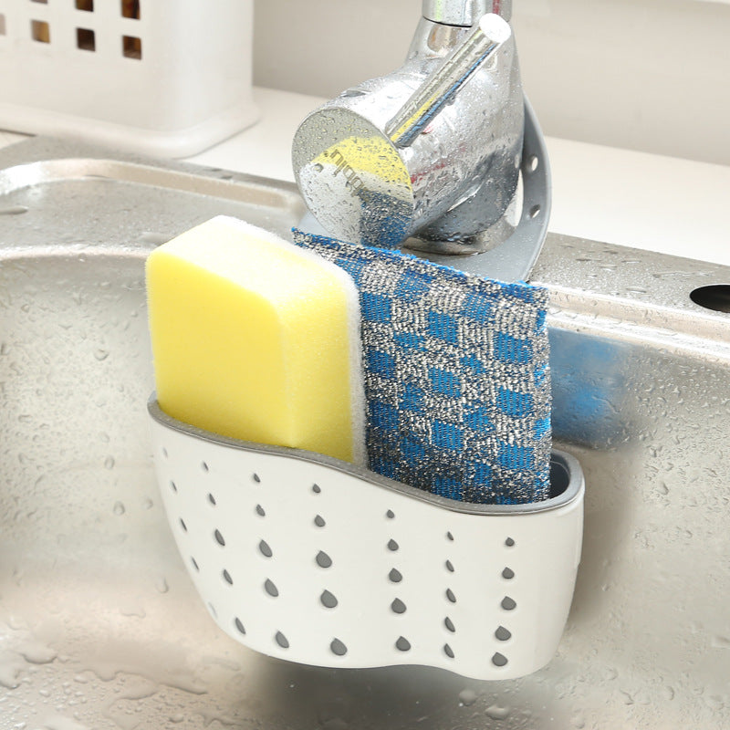 Multi-functional Double-layer Sink Hanging Bag Faucet Sponge Holder Basket Kitchen Rack & Storage Sink Accessories