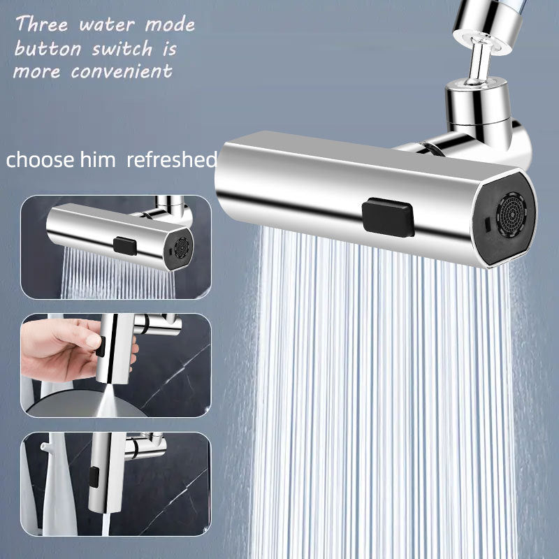 Universal Swivel Extension Faucet with Kitchen Waterfall Three-Mode Splash-Proof Nozzle, Multi-Function Sink Tap