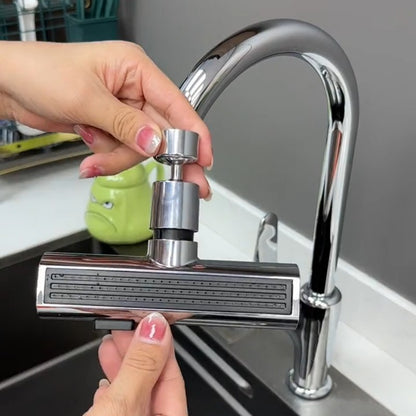 Universal Swivel Extension Faucet with Kitchen Waterfall Three-Mode Splash-Proof Nozzle, Multi-Function Sink Tap