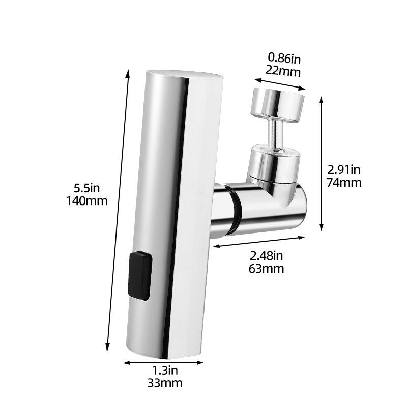 Universal Swivel Extension Faucet with Kitchen Waterfall Three-Mode Splash-Proof Nozzle, Multi-Function Sink Tap