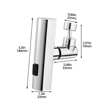 Universal Swivel Extension Faucet with Kitchen Waterfall Three-Mode Splash-Proof Nozzle, Multi-Function Sink Tap