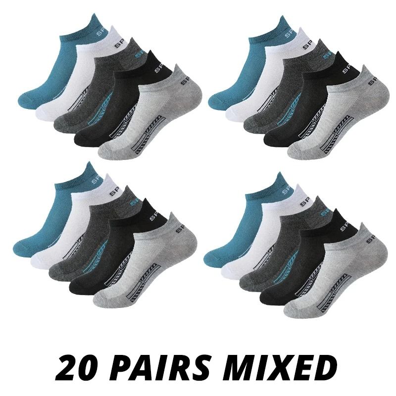 Mens Breathable Mesh Sports Socks Pack Options 8