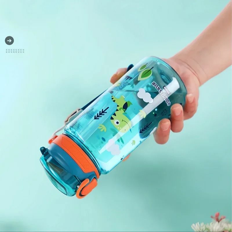 Dinosaur Water Bottle For Kids With Silicone Straw And Leakproof Design 2