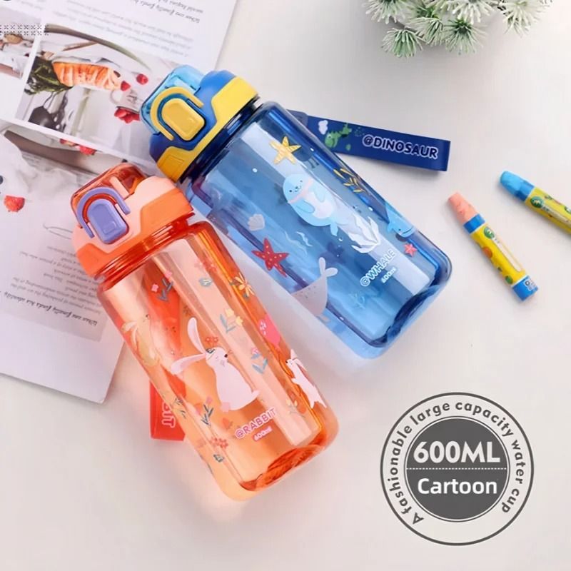 Dinosaur Water Bottle For Kids With Silicone Straw And Leakproof Design 4