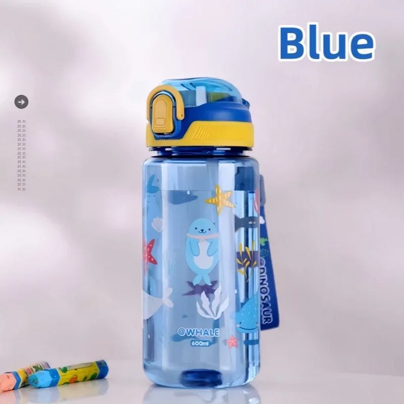 Dinosaur Water Bottle For Kids With Silicone Straw And Leakproof Design 8
