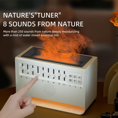 3in1 Flame Effect Aroma Diffuser Humidifier With White Noise And Bluetooth Speaker 3