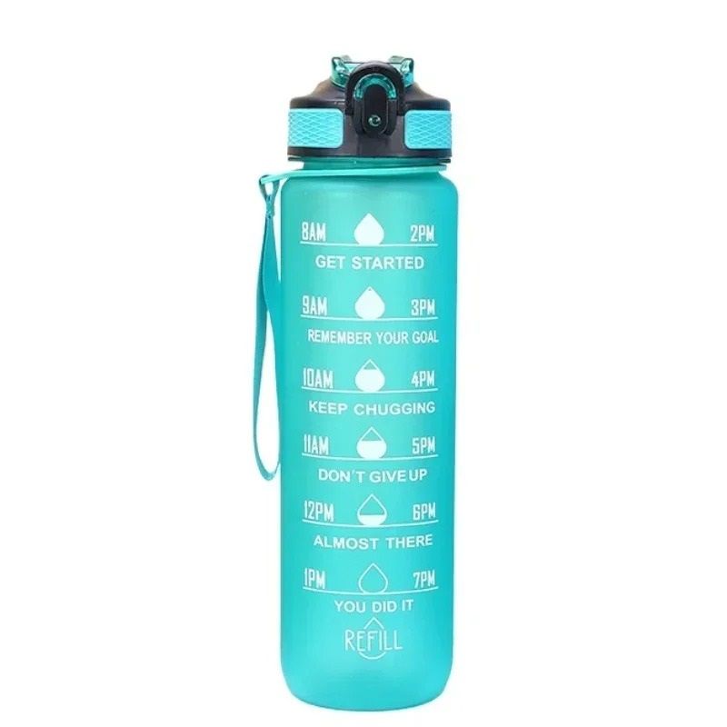 Plastic Sport Water Bottle Leakproof With Straw And Carry Handle 15