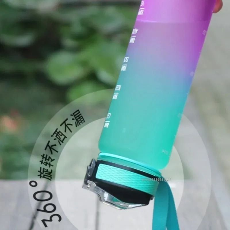 Plastic Sport Water Bottle Leakproof With Straw And Carry Handle 2