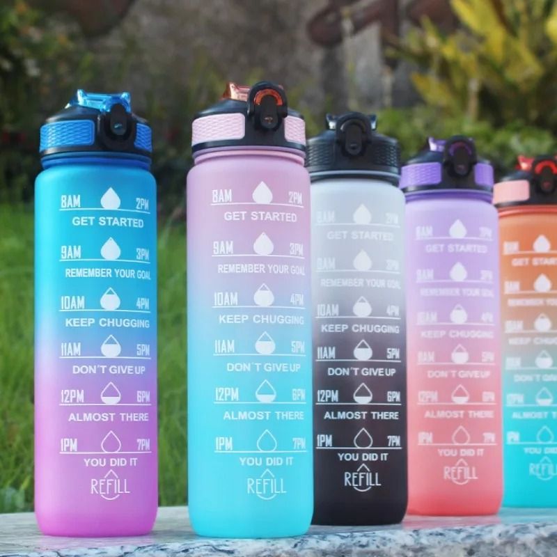 Plastic Sport Water Bottle Leakproof With Straw And Carry Handle 4
