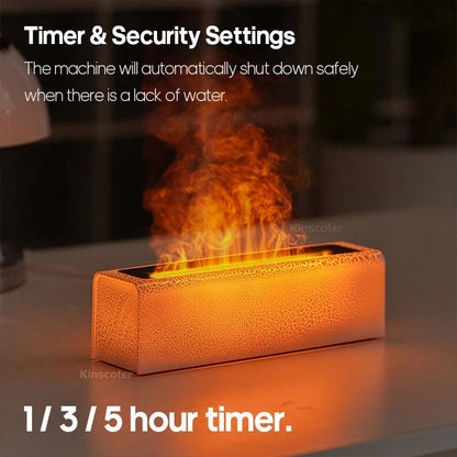 Flame Effect Essential Oil Diffuser With Ultrasonic Mist And Ambient Night Light 4