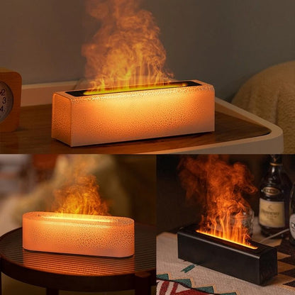 Flame Effect Essential Oil Diffuser With Ultrasonic Mist And Ambient Night Light 5