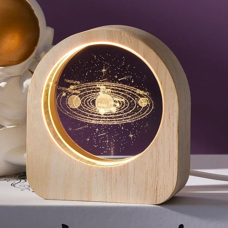 3D Crystal Glass Solar System Engraved Decoration For Desktop And Gift Giving 12