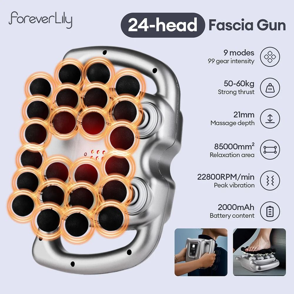 24Head Massage Gun With 99 Strength Levels For Deep Tissue Muscle Relief 2