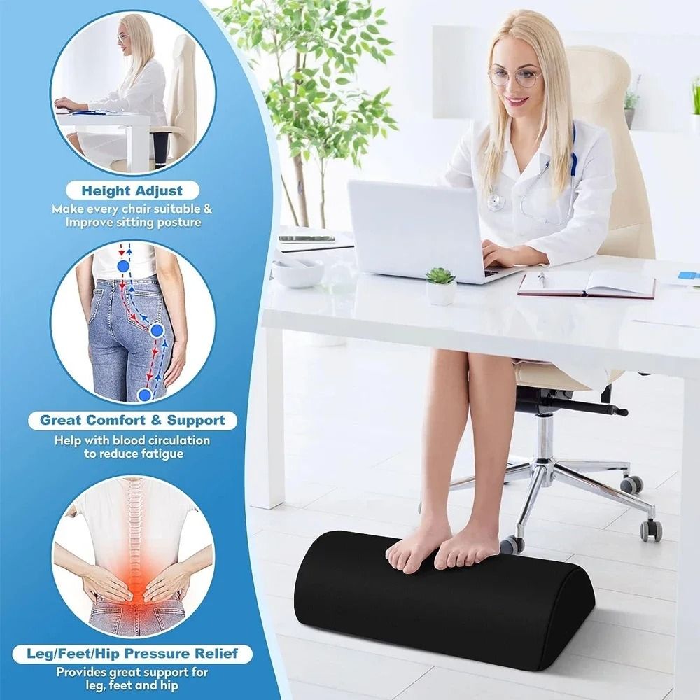 Memory Foam Foot Rest For Under Desk With Washable Cover 4