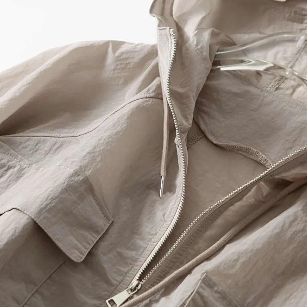 Women Thin Sunscreen Jacket Loose Waterproof Quick Dry Summer Coat 1