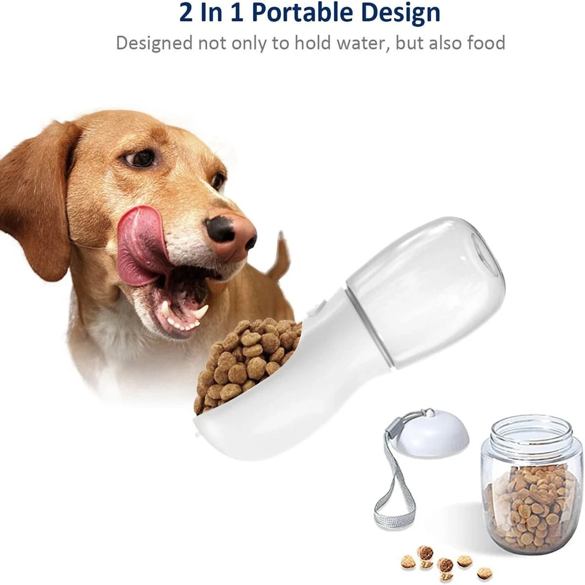 Pet Water Bottle With Detachable Food Container Leak Proof Travel Dispenser 3
