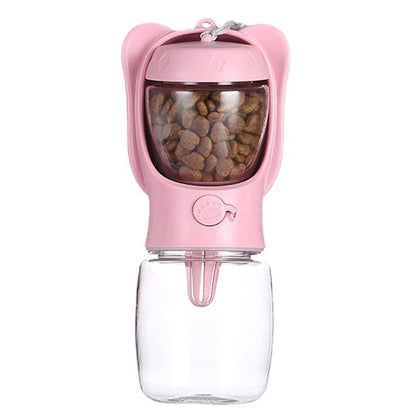 Pet Water Bottle With Detachable Food Container Leak Proof Travel Dispenser 8