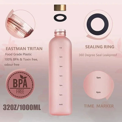 1 L Water Bottle With Time Marker Motivational Sports Bottle 1