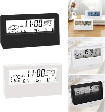 Digital Thermo Hygrometer Clock with Temperature and Humidity Display