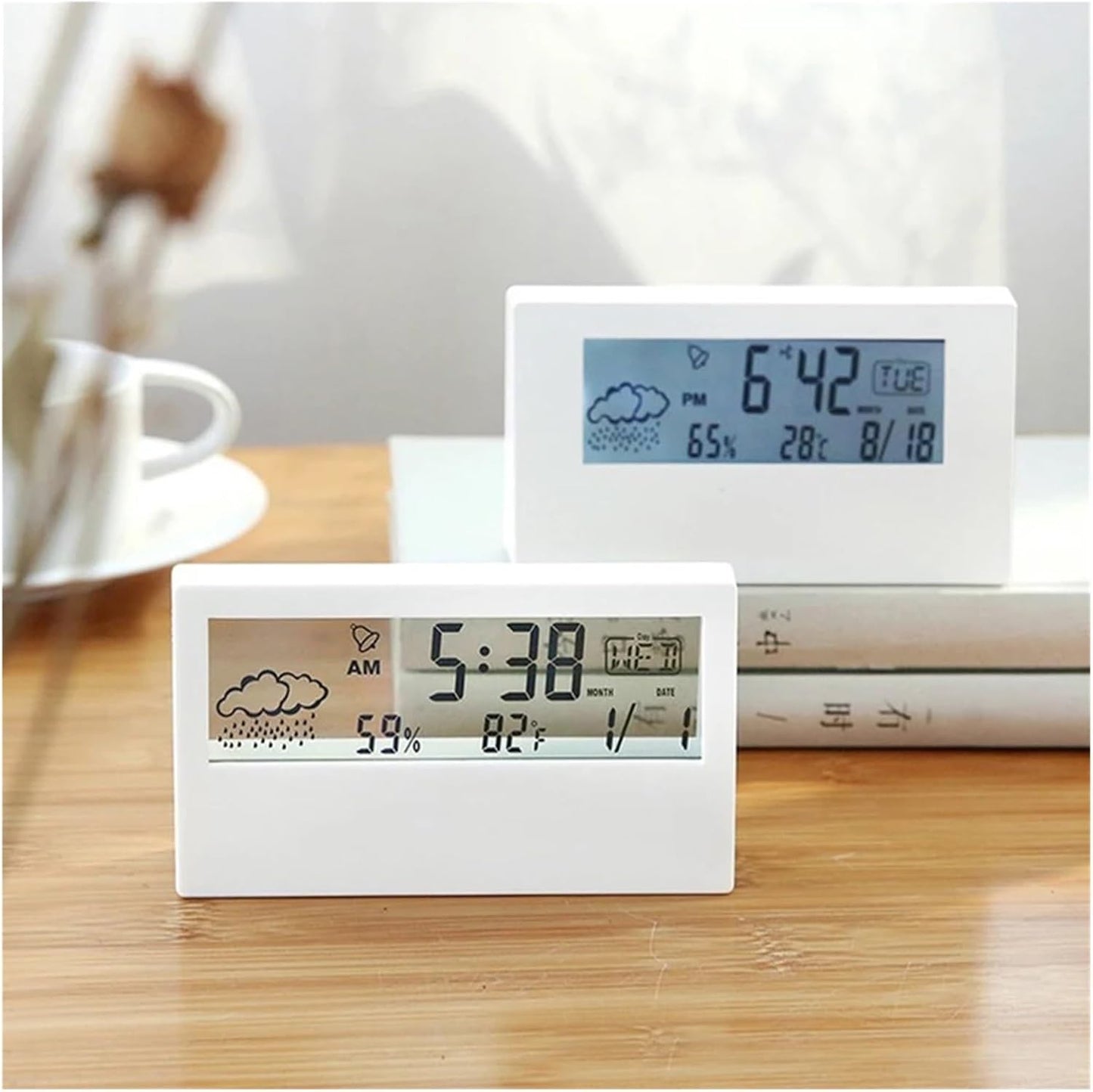 Digital Thermo Hygrometer Clock With Temperature And Humidity Display 2