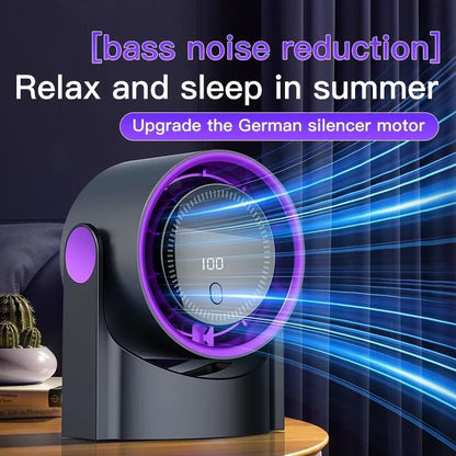 Portable Bladeless Desk Fan With Digital Display And USB Recharge 1