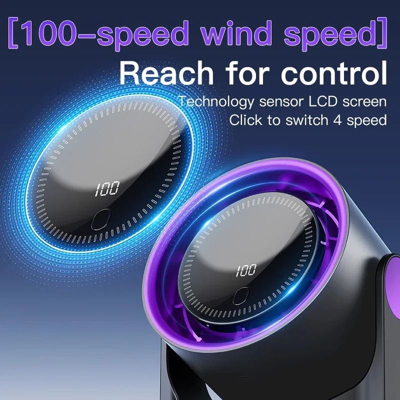 Portable Bladeless Desk Fan With Digital Display And USB Recharge 3