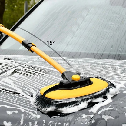 Telescoping Car Cleaning Brush With Long Handle And Chenille Mop Head