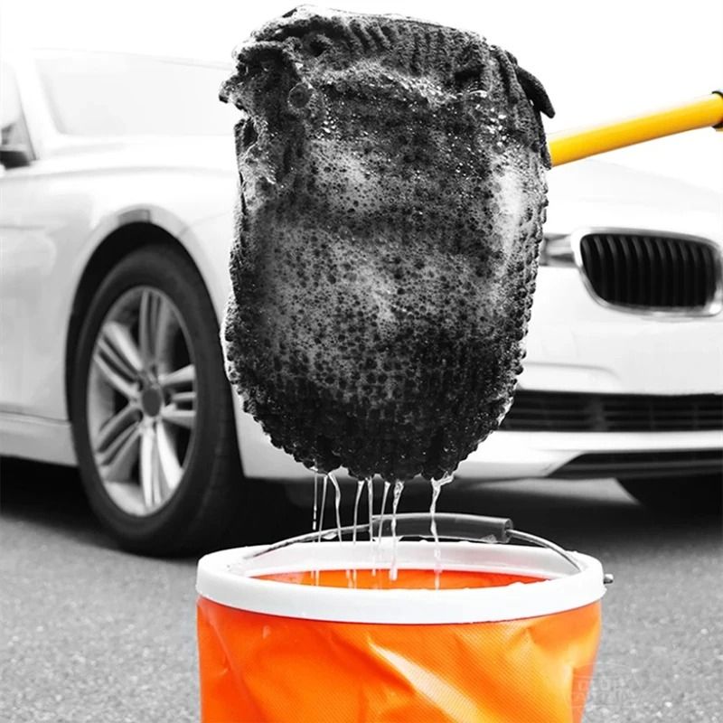 Telescoping Car Cleaning Brush With Long Handle And Chenille Mop Head 4