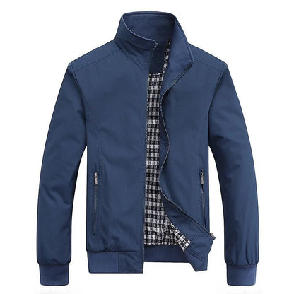 Mens Slim Bomber Jacket Casual Lightweight Overcoat With Baseball Collar 1