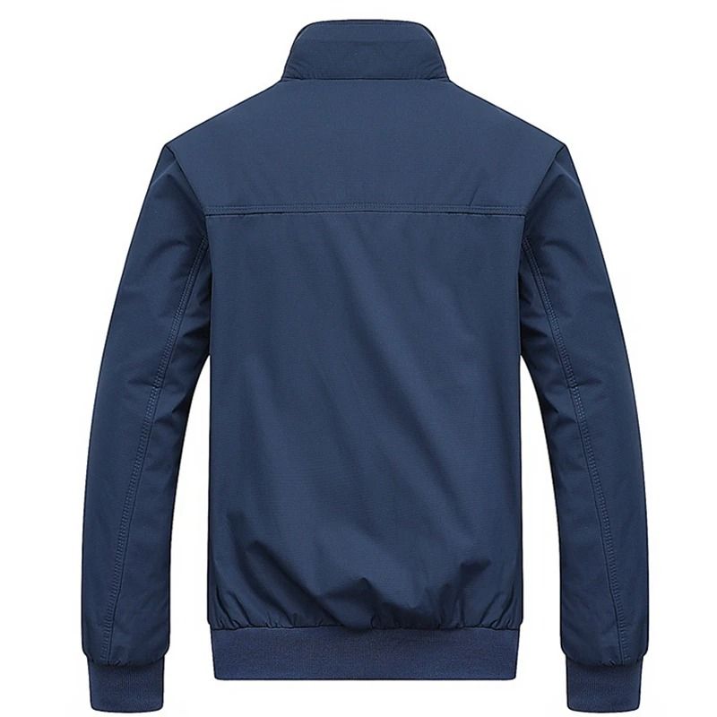 Mens Slim Bomber Jacket Casual Lightweight Overcoat With Baseball Collar 2