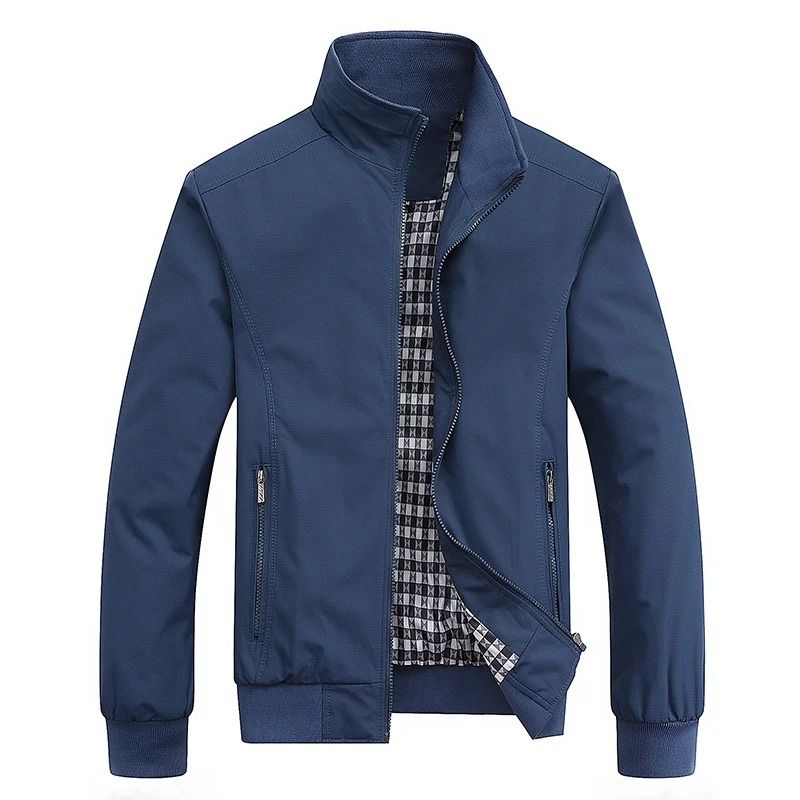 Mens Slim Bomber Jacket Casual Lightweight Overcoat With Baseball Collar 7