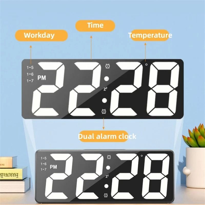 Digital Alarm Clock With Temperature And Adjustable Brightness 5
