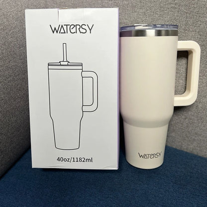 Insulated Stainless Steel Tumbler With Handle And Straw Large Capacity 10