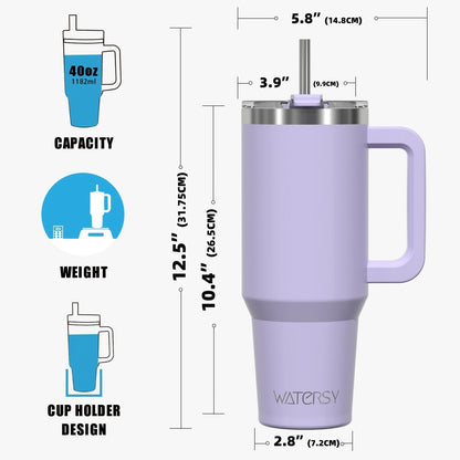 Insulated Stainless Steel Tumbler With Handle And Straw Large Capacity 2