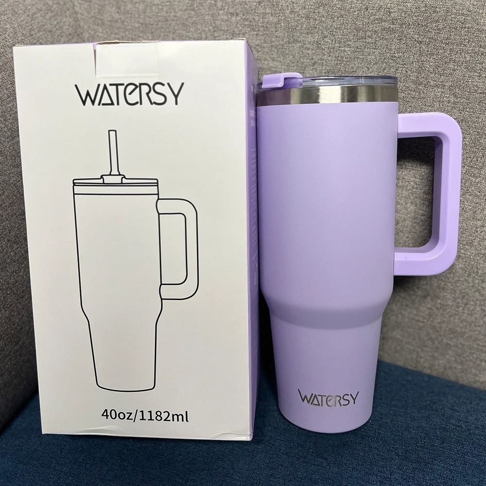 Insulated Stainless Steel Tumbler With Handle And Straw Large Capacity 6