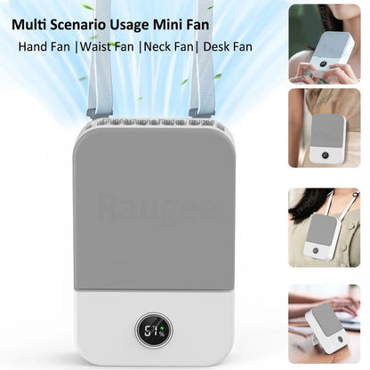 Portable Waist Fan Hanging Neck Fan Mini USB Rechargeable Portable Waist Clip Fan For Outdoor Sport 2