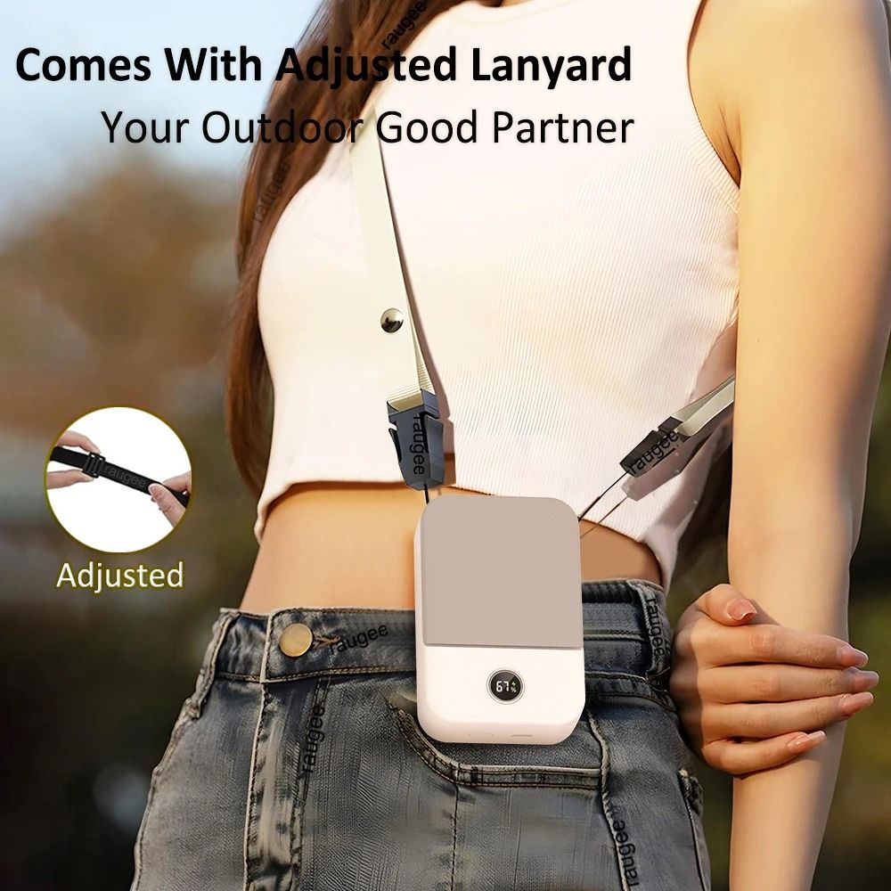 Portable Waist Fan Hanging Neck Fan Mini USB Rechargeable Portable Waist Clip Fan For Outdoor Sport 4