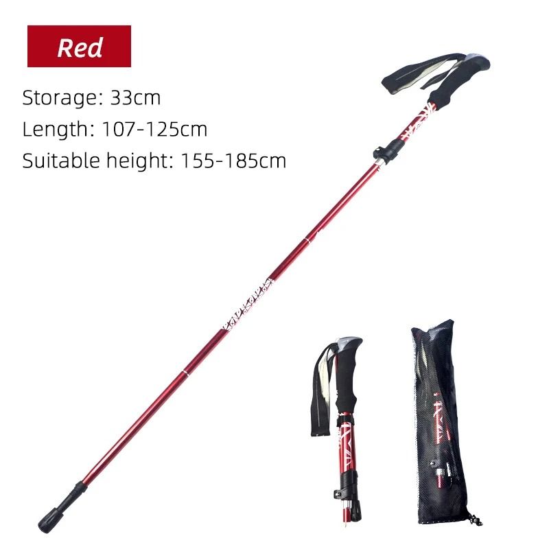 5Section Foldable Trekking Pole Lightweight Hiking Stick For Camping Walking And Outdoor Travel 8