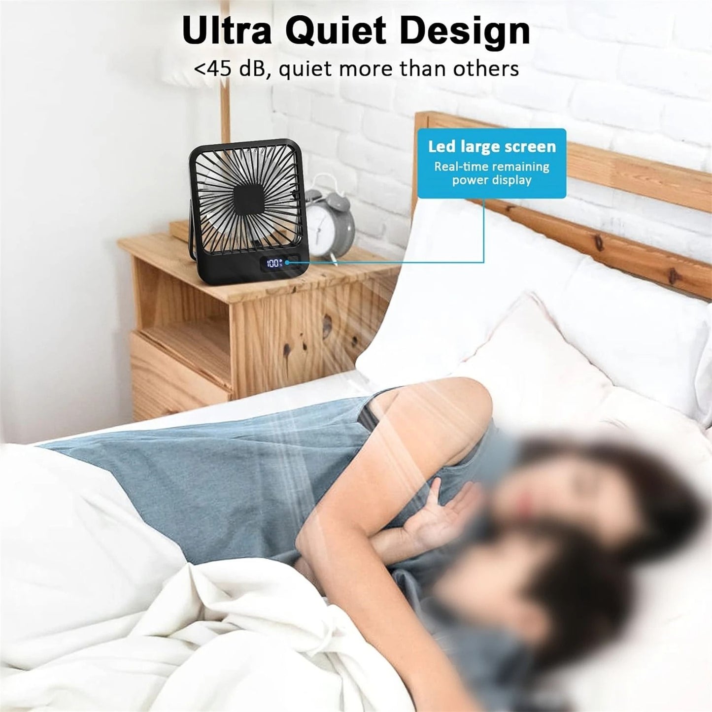 Portable USB Rechargeable Desk Fan With Adjustable Speeds 2