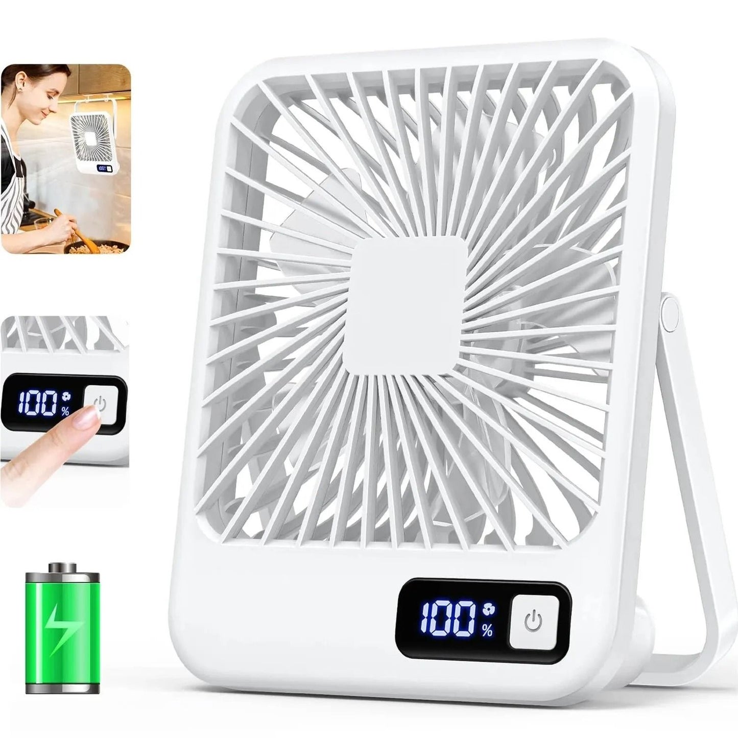 Portable USB Rechargeable Desk Fan With Adjustable Speeds 5