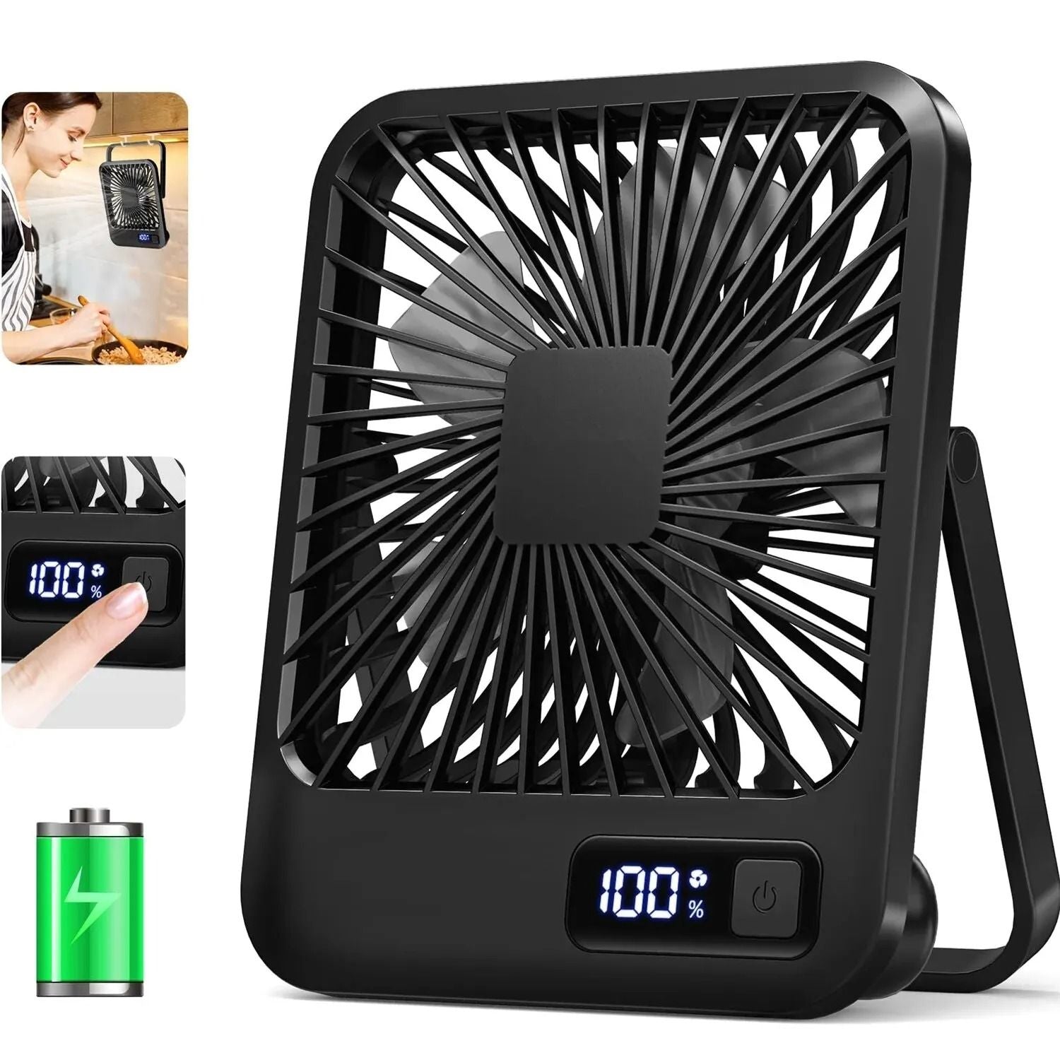 Portable USB Rechargeable Desk Fan With Adjustable Speeds 7