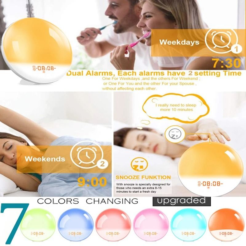 Wake Up Light Alarm Clock With Sunrise And Sunset Simulation 2