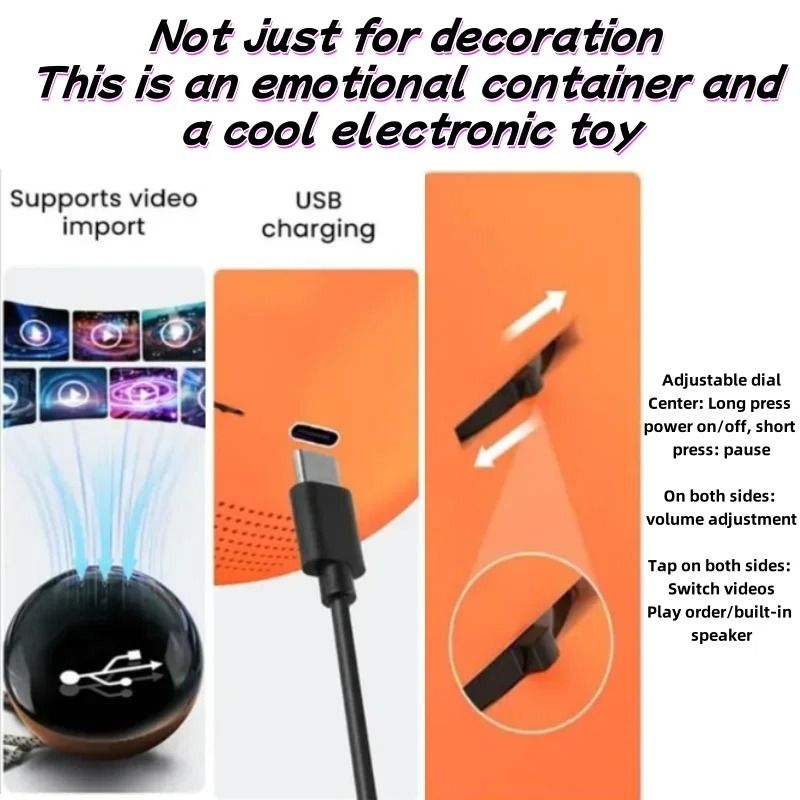 Customizable Video Glass Ball Lamp With Spherical Pixel Display 6