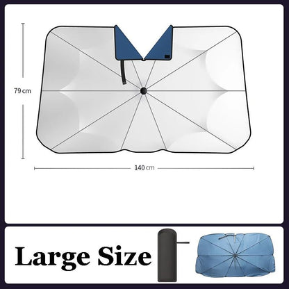 Car Sunshade Windshield Umbrella With Bendable Handle And UV Protection 7
