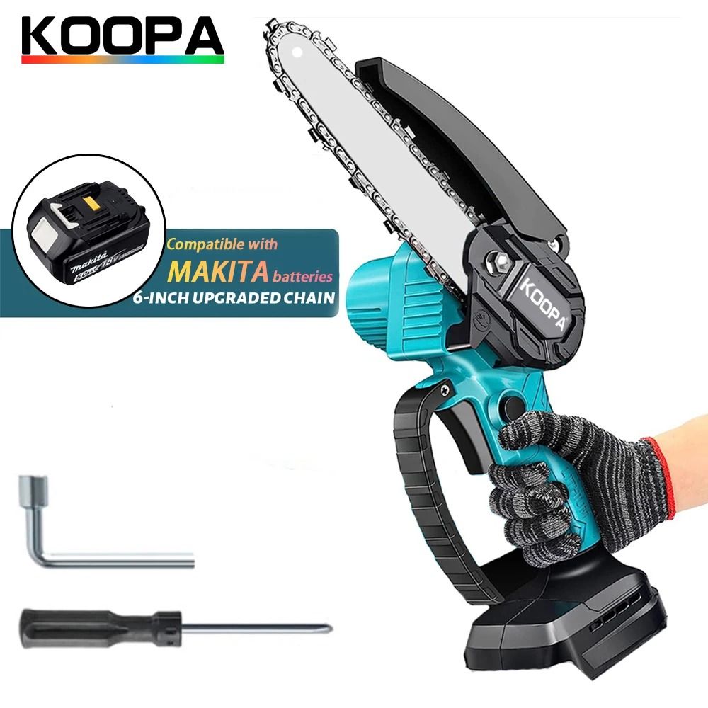 Mini Chainsaw for 18V Battery Handheld 6 Inch Electric Logging Saw Portable Woodworking Tool