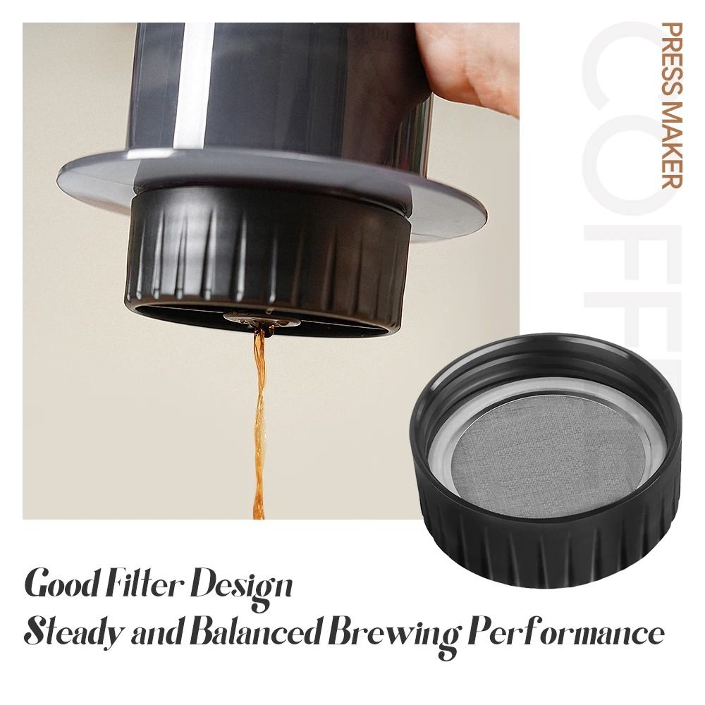 Portable Espresso Coffee Maker French Press Style With 300ml Brew Chamber Filters And Paper Kit 5