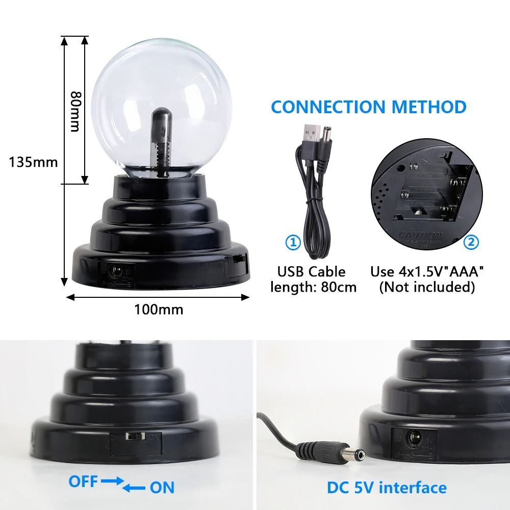 Magic Crystal Plasma Ball Lamp LED Night Light Gift For Kids And Bedroom Decor 2