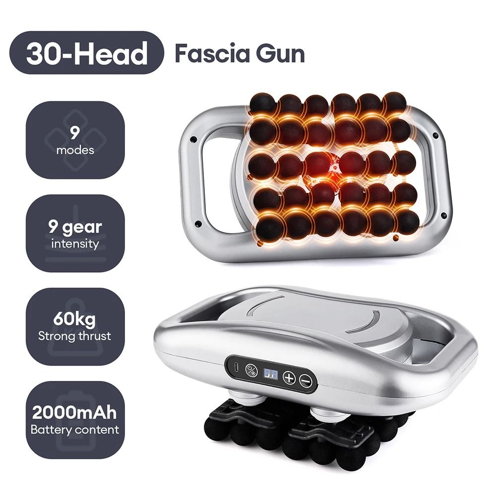 42 Heads Fascia Gun High Frequency Vibration Body Massage Gun Back And Waist Massager Neck Shoulder 29