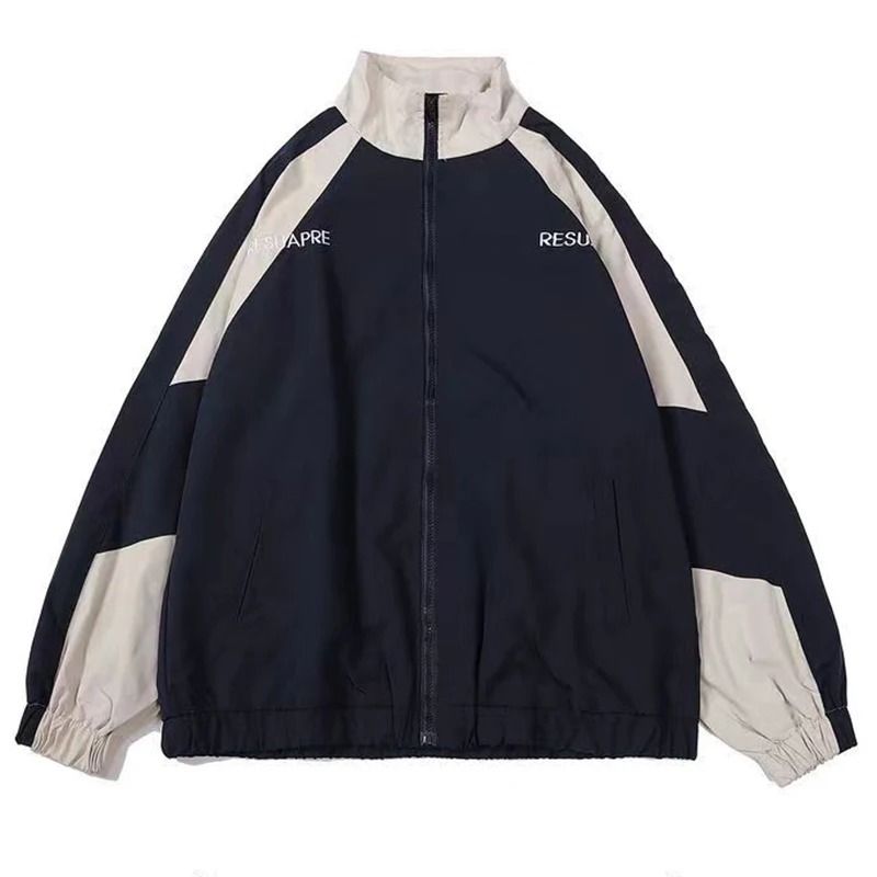 Hip Hop Varsity Jacket Patchwork College Style Windbreaker 9